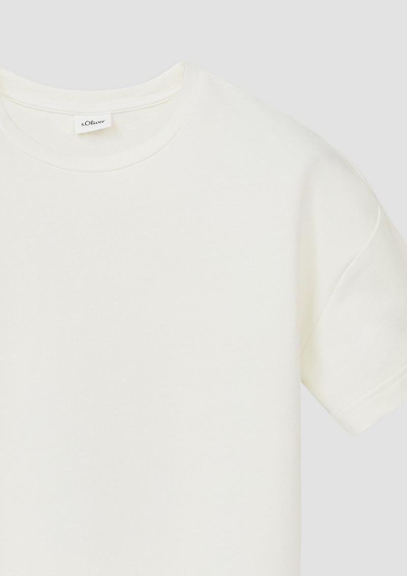 s.Oliver Boxy-T-Shirt aus Sweatware mit Print - creme