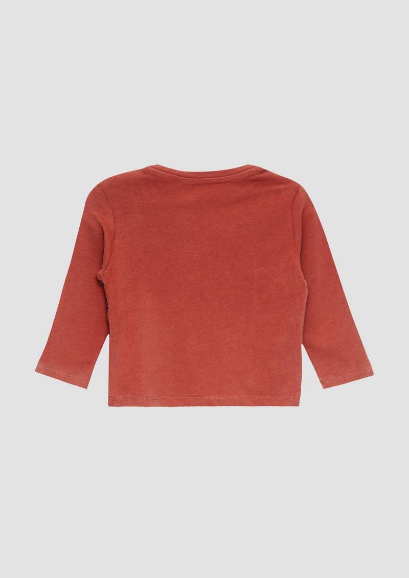 s.Oliver Langarmshirt mit Frontprint - rubinrot