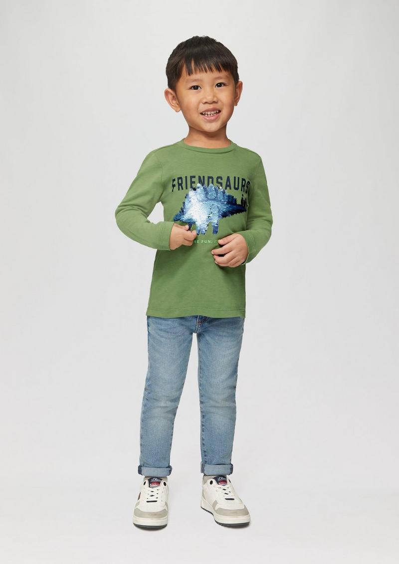 s.Oliver Langarmshirt mit Wendepailletten - hellgrün