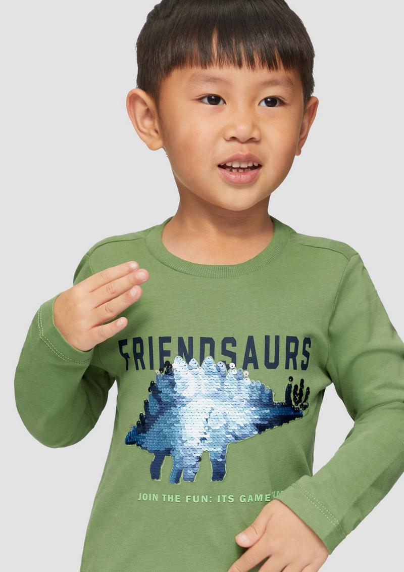 s.Oliver Langarmshirt mit Wendepailletten - hellgrün