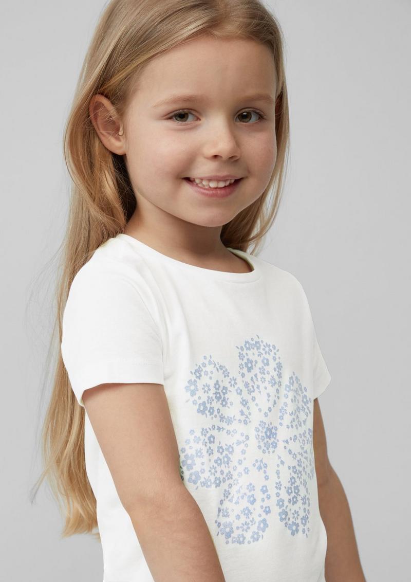 s.Oliver T-Shirt mit Glitzerprint - weiß
