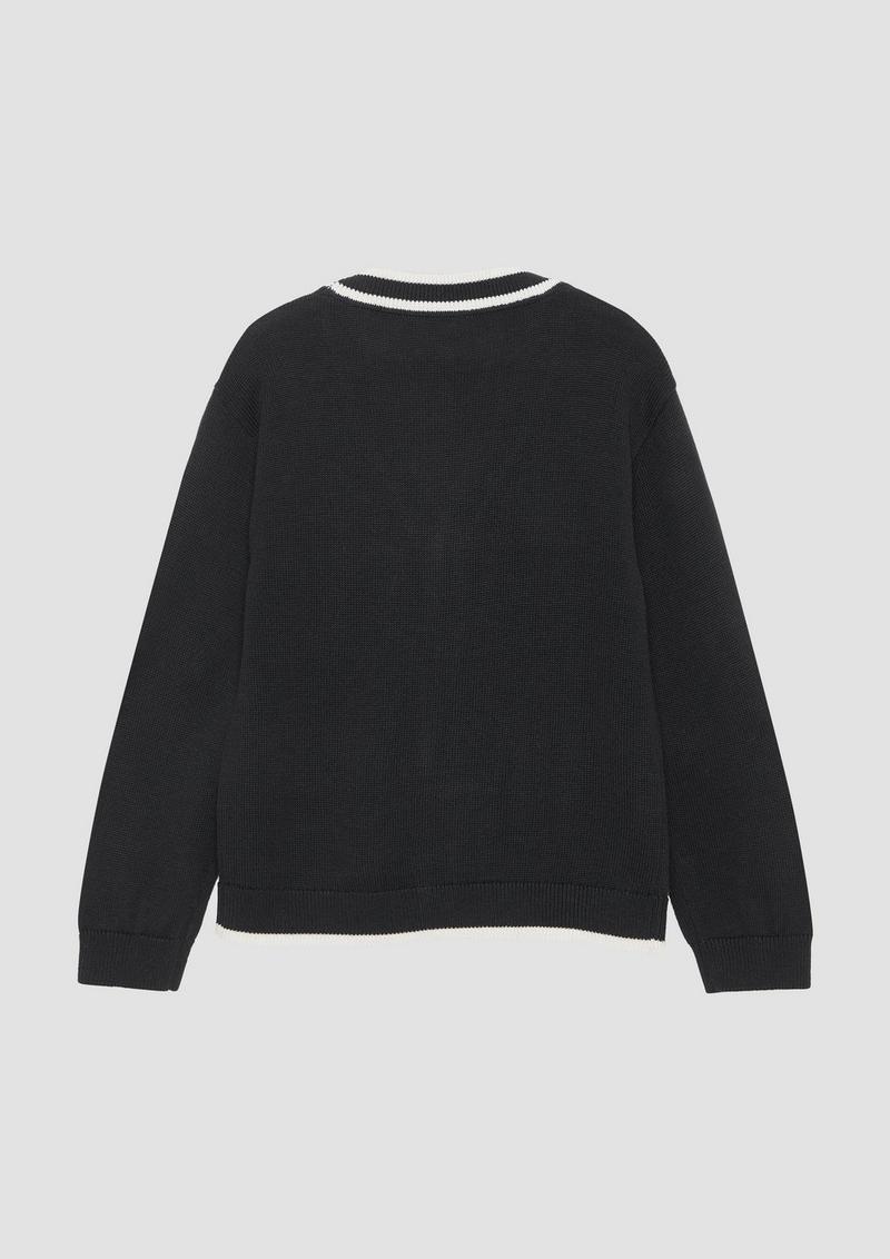 s.Oliver Cardigan mit Kontraststreifen und aufgesetzten Taschen - navy