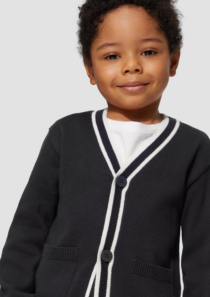s.Oliver Cardigan mit Kontraststreifen und aufgesetzten Taschen - navy