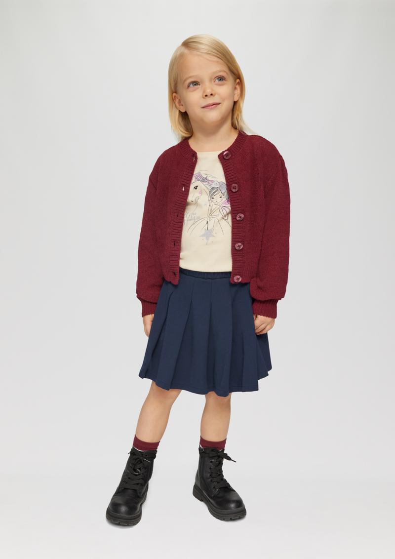 s.Oliver Langarmshirt mit Glitter-Print - helles sand