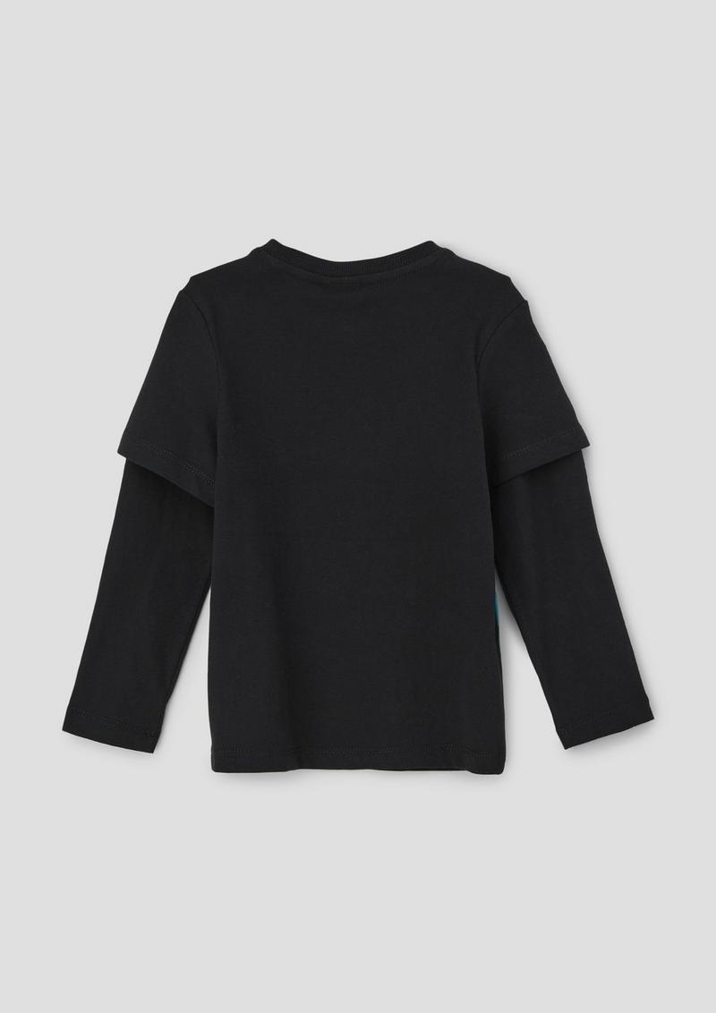 s.Oliver Longsleeve mit Layering-Detail - schwarz