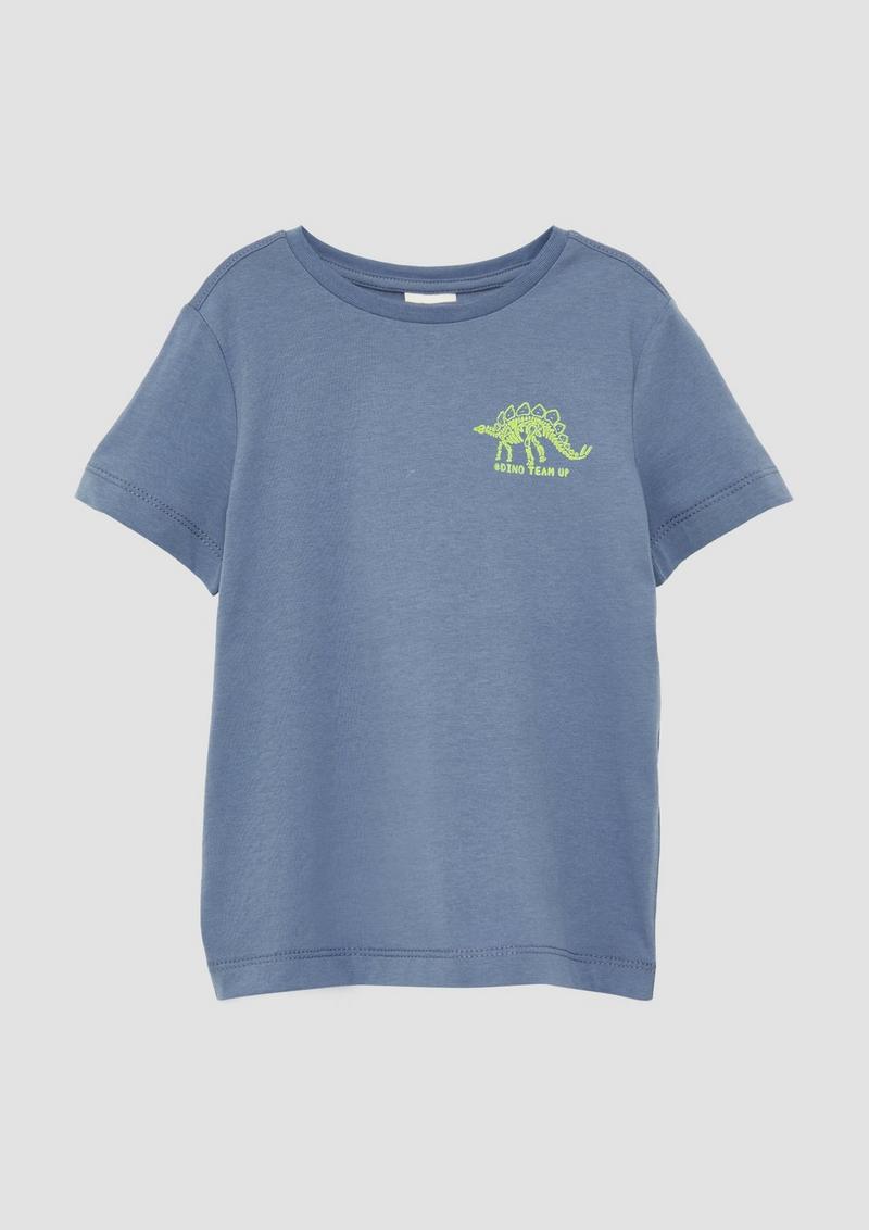 s.Oliver T-Shirt mit kleinem Brustprint - blassblau