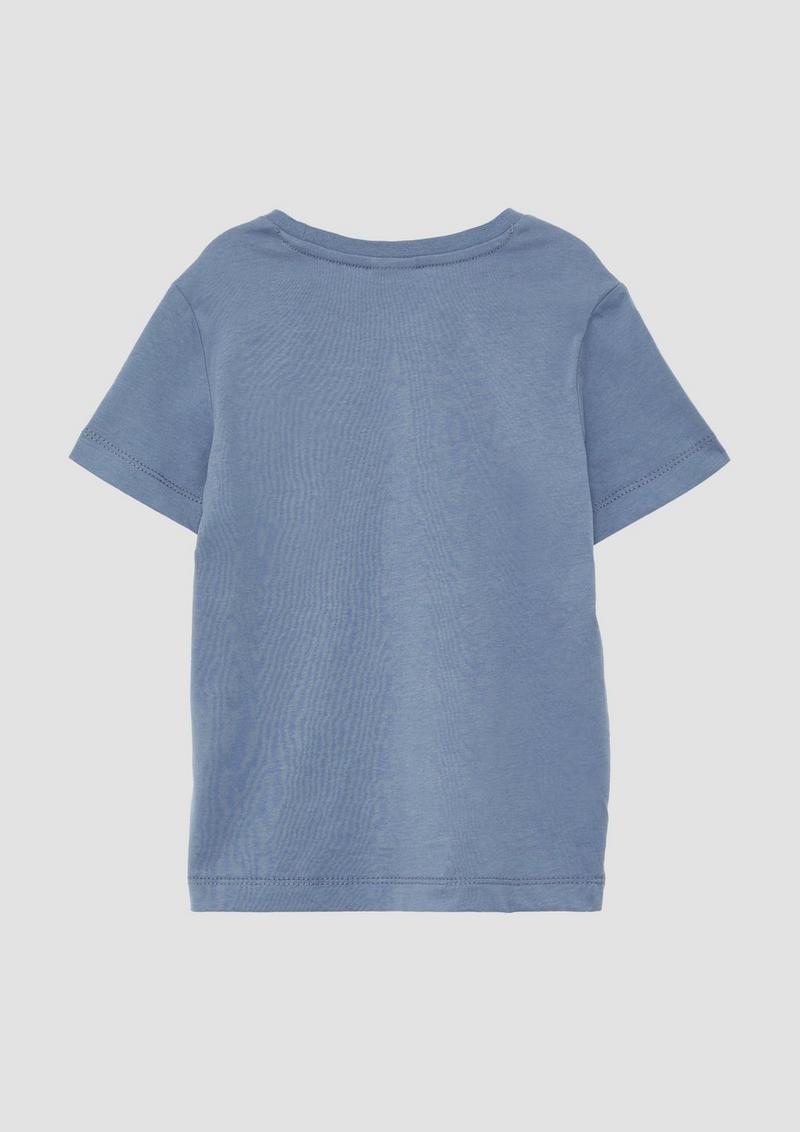 s.Oliver T-Shirt mit kleinem Brustprint - blassblau