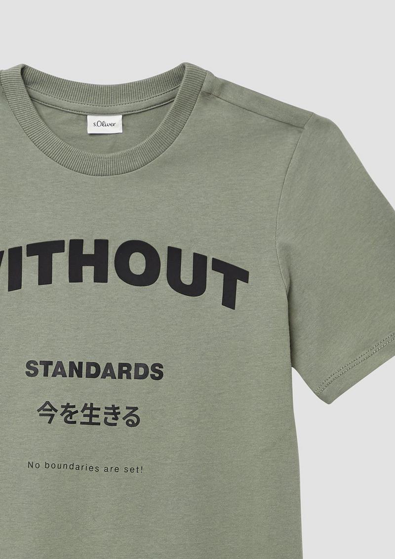 s.Oliver T-Shirt mit Frontprint - tannengrün