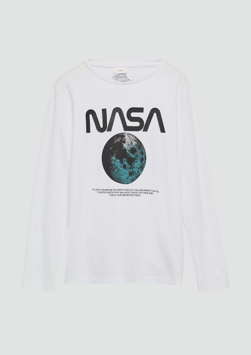 s.Oliver Langarmshirt mit NASA®-Print - weiß