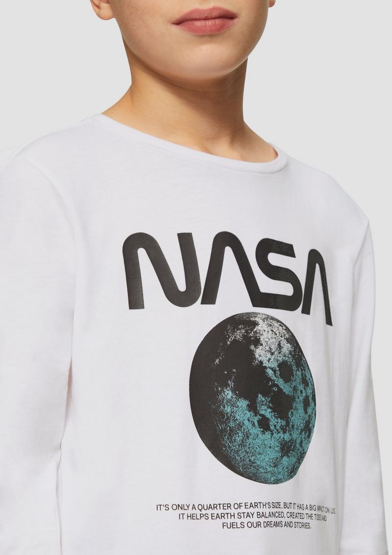 s.Oliver Langarmshirt mit NASA®-Print - weiß