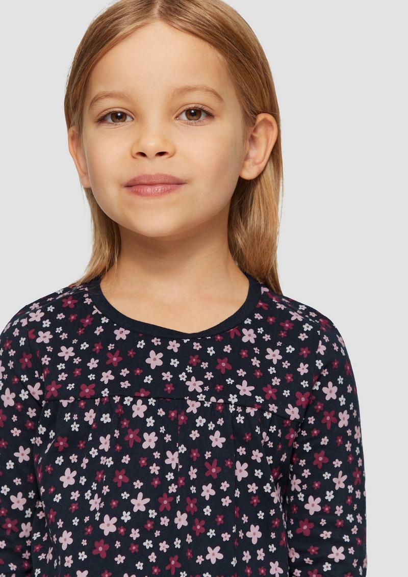 s.Oliver Ausgestelltes Longsleeve mit All-over-Print - navy