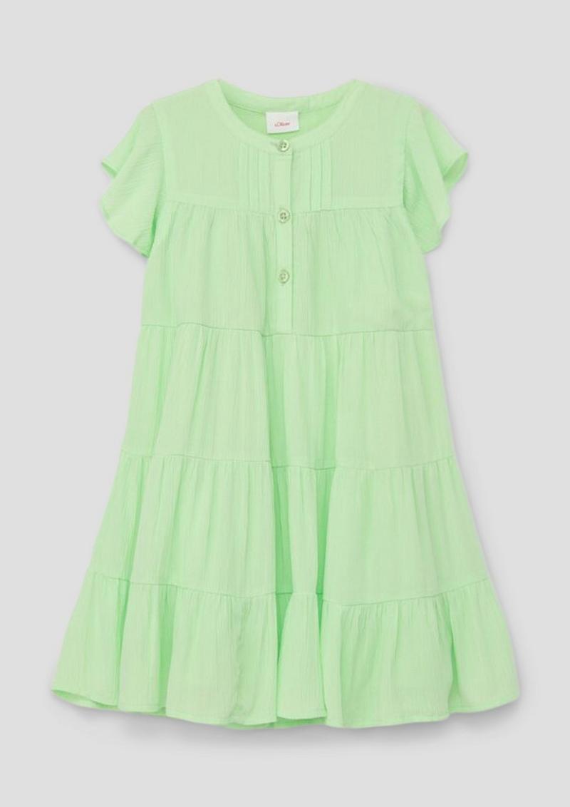 s.Oliver Weites Kleid mit Rüschen-Details - hellgrün