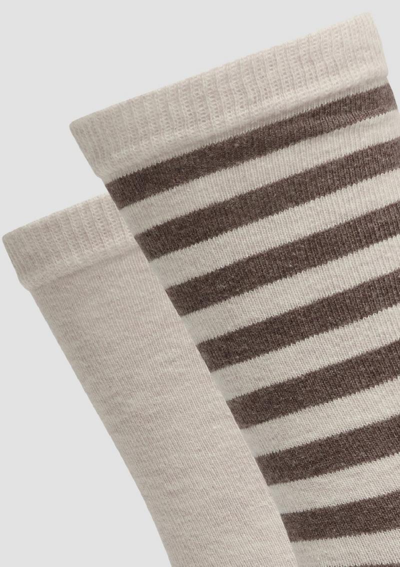 s.Oliver Socken im 4er-Pack mit Streifen-Detail - sandfarben