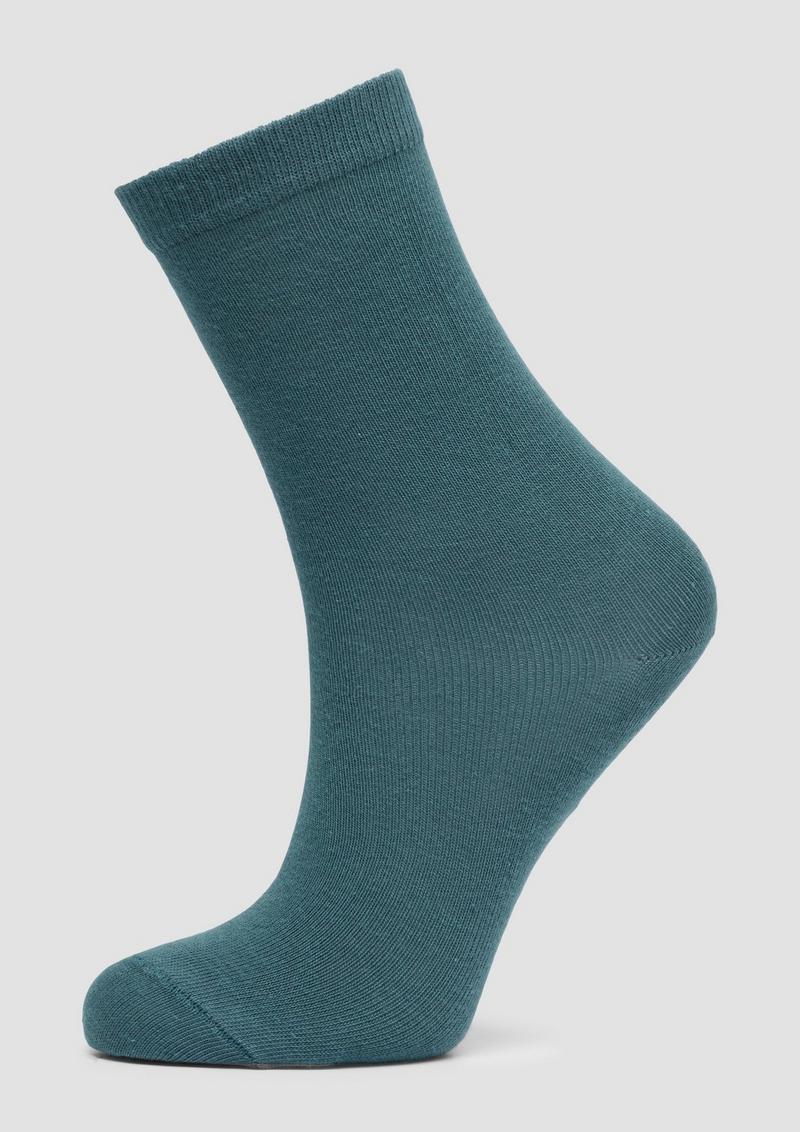 s.Oliver Gemusterte Langschaftsocken im 6er-Pack - petrol