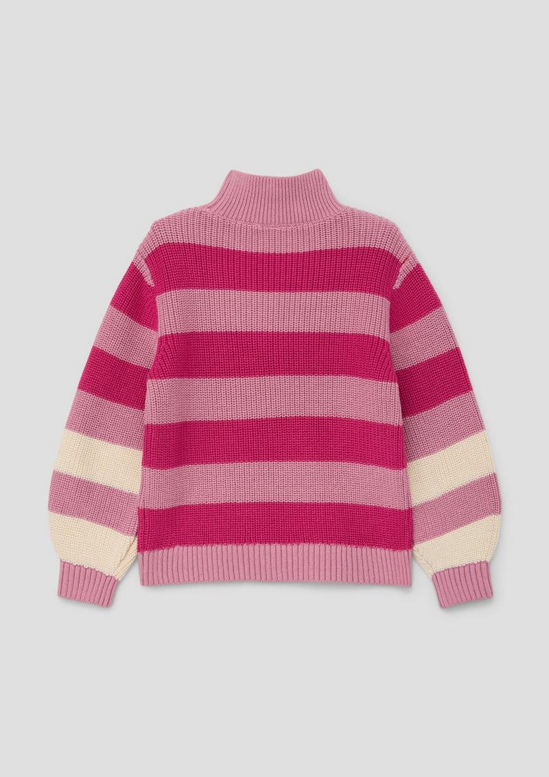 s.Oliver Strickpulli in Colour-Blocking-Optik - rosa