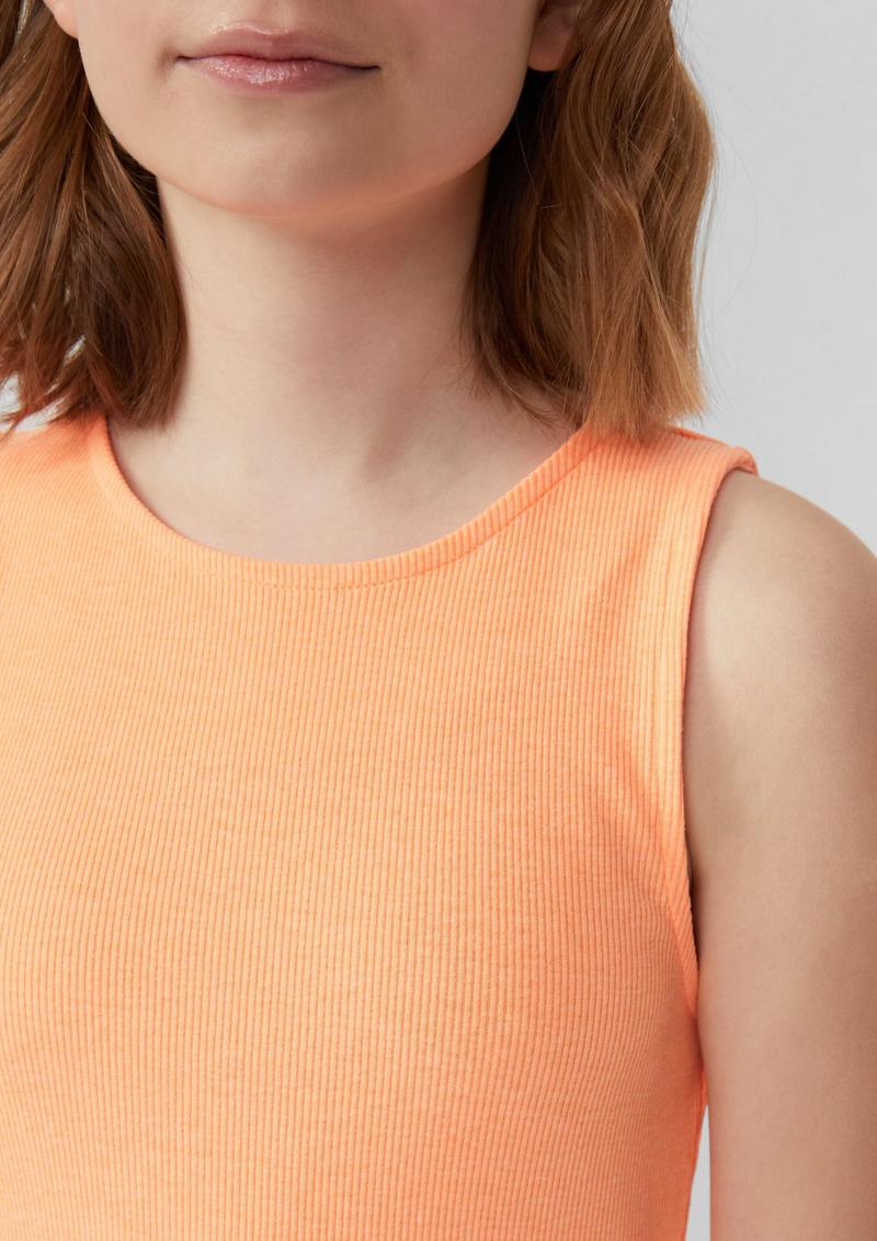 s.Oliver Ausgestelltes Kleid aus Rippware - hellorange