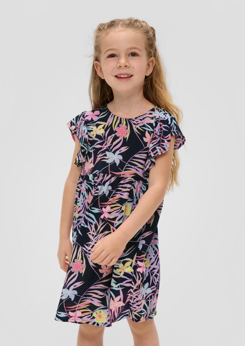 s.Oliver Kleid in Crinkle-Optik - navy