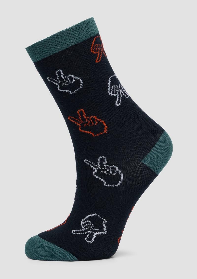 s.Oliver Gemusterte Langschaftsocken im 6er-Pack - weiß