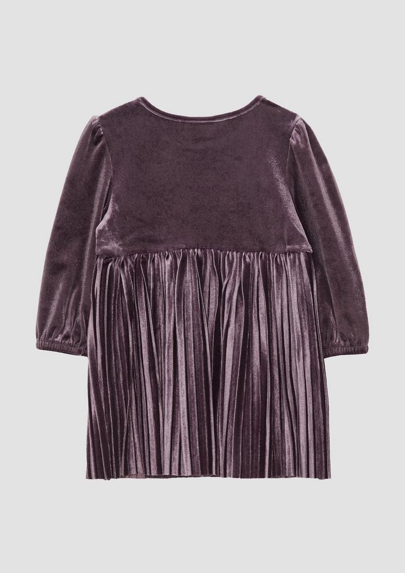 s.Oliver Samtkleid mit plissiertem Rock - flieder
