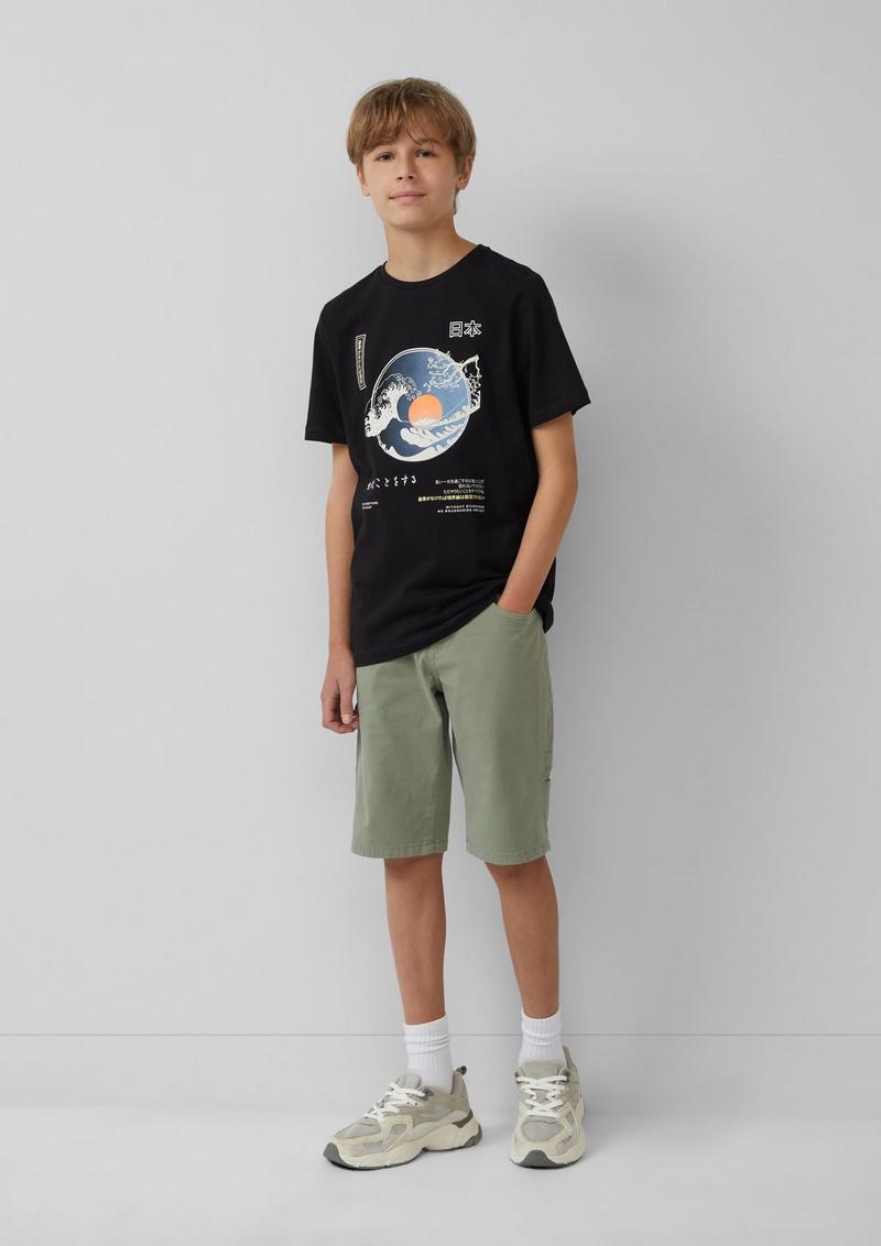 s.Oliver T-Shirt mit Frontprint - schwarz