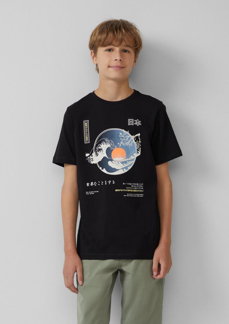 s.Oliver T-Shirt mit Frontprint - schwarz
