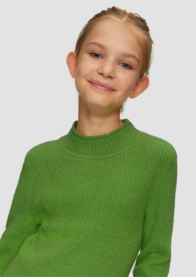 s.Oliver Gerippter Strickpullover im Slim Fit - bambusgrün