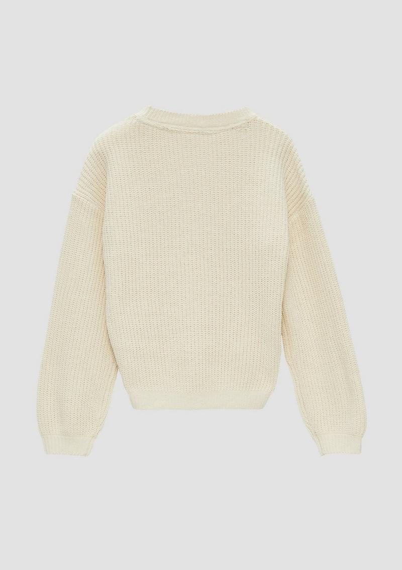 s.Oliver Strickpullover aus Chenille-Garn - helles sand
