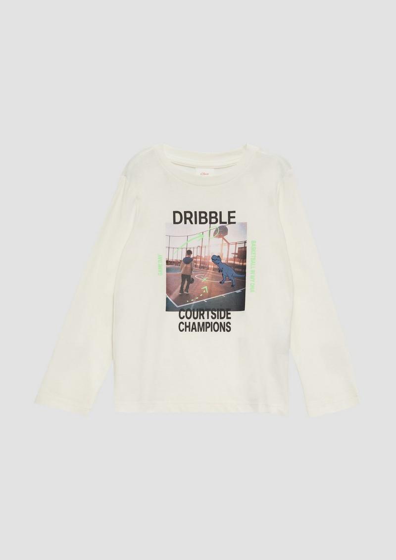 s.Oliver Langarmshirt mit Fotoprint - ecru
