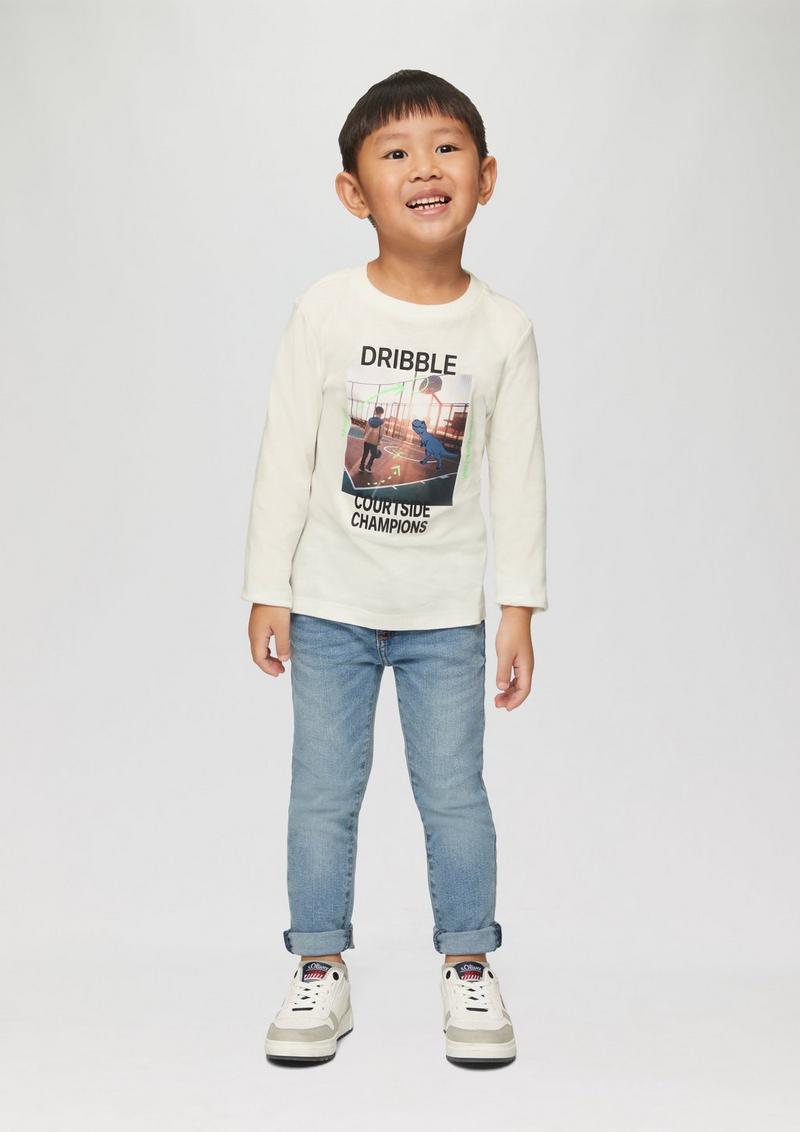 s.Oliver Langarmshirt mit Fotoprint - ecru