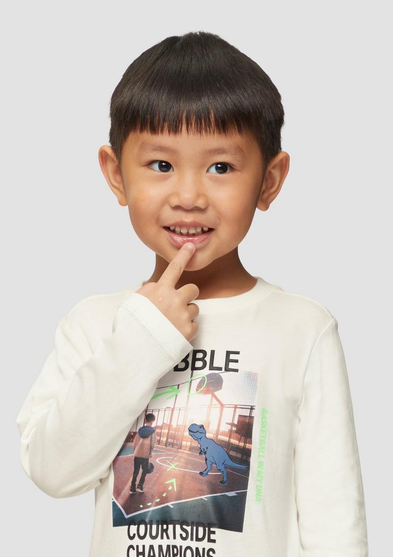 s.Oliver Langarmshirt mit Fotoprint - ecru