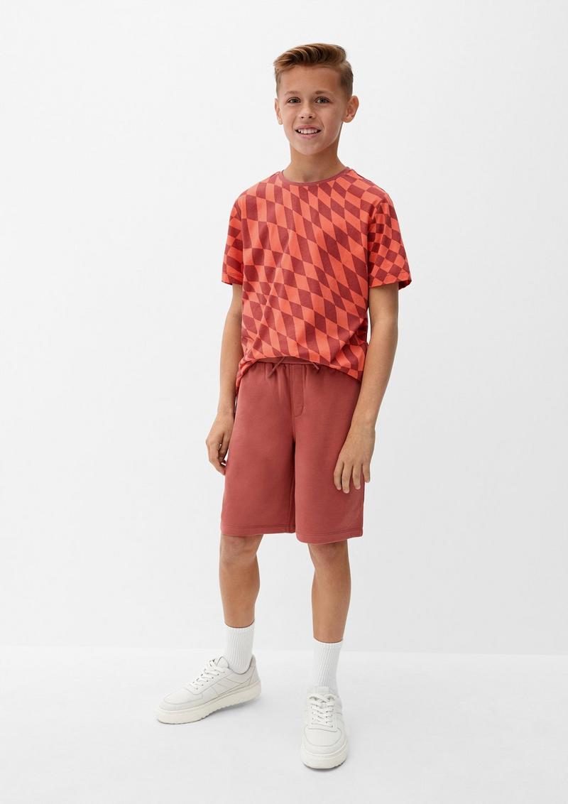 s.Oliver Jerseyshirt mit Allover-Print - orange