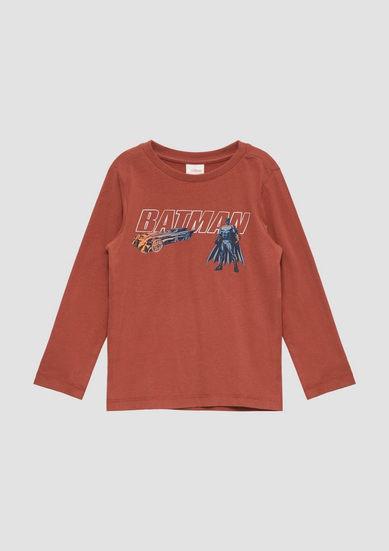 s.Oliver Longsleeve mit Batman®-Print - rubinrot