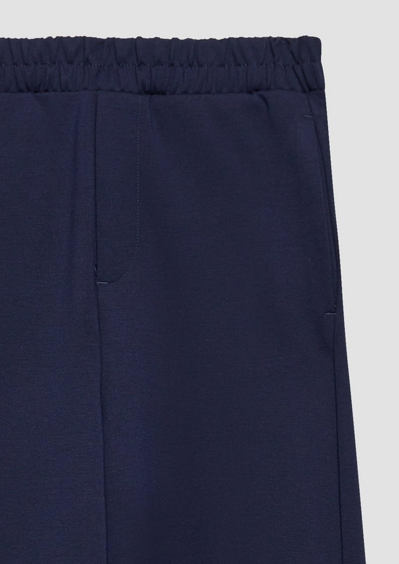 s.Oliver Wide Leg-Hose aus Interlockjersey mit Elastikbund - tiefblau