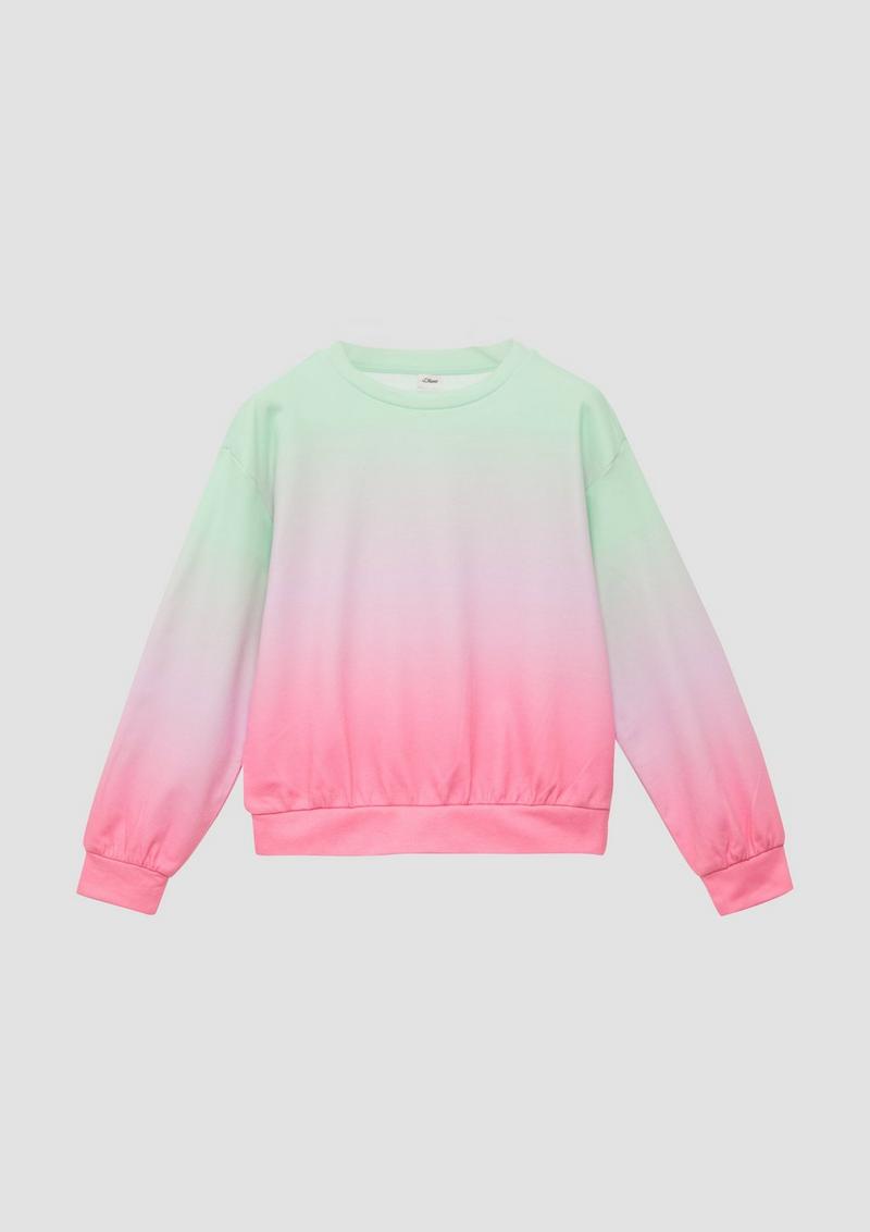 s.Oliver Oversized Sweatshirt mit Farbverlauf - hellgrün