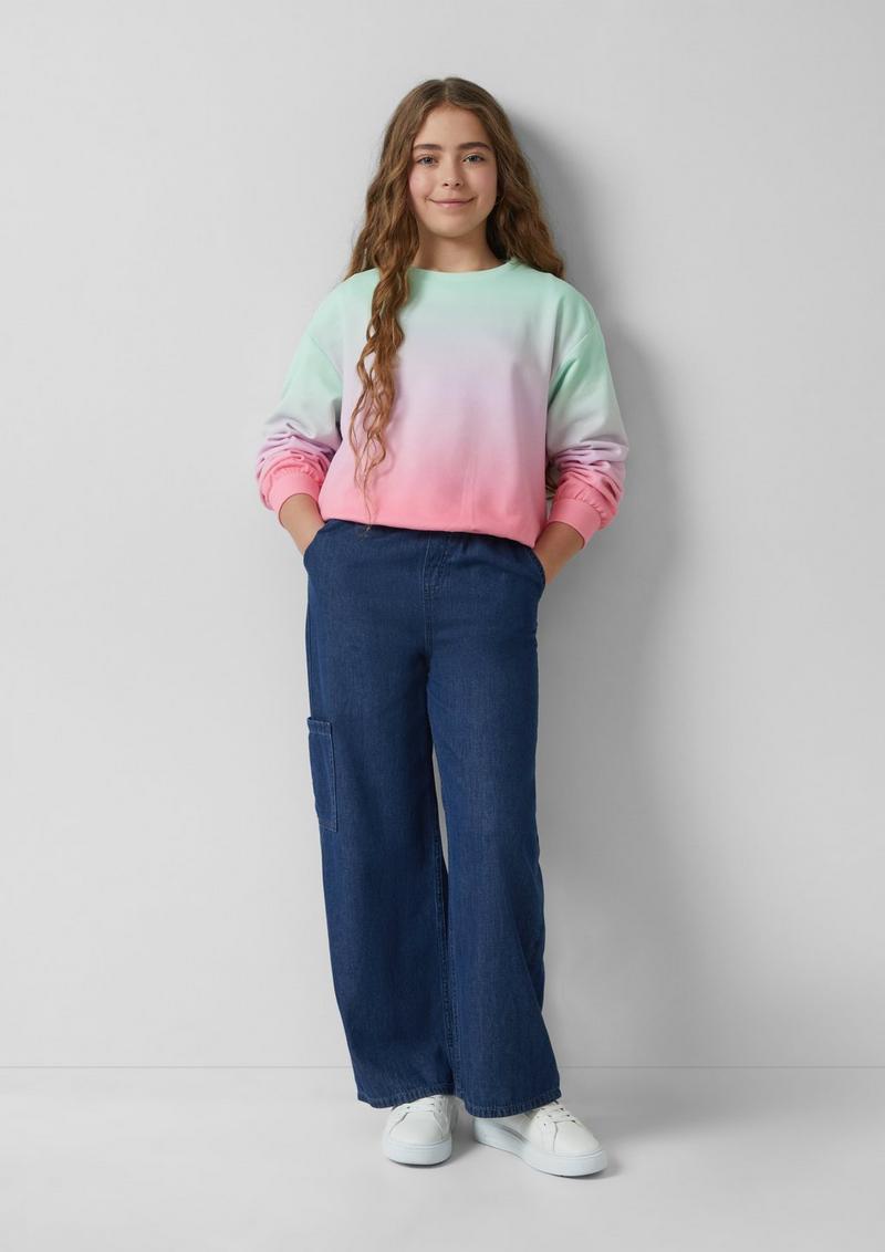 s.Oliver Oversized Sweatshirt mit Farbverlauf - hellgrün