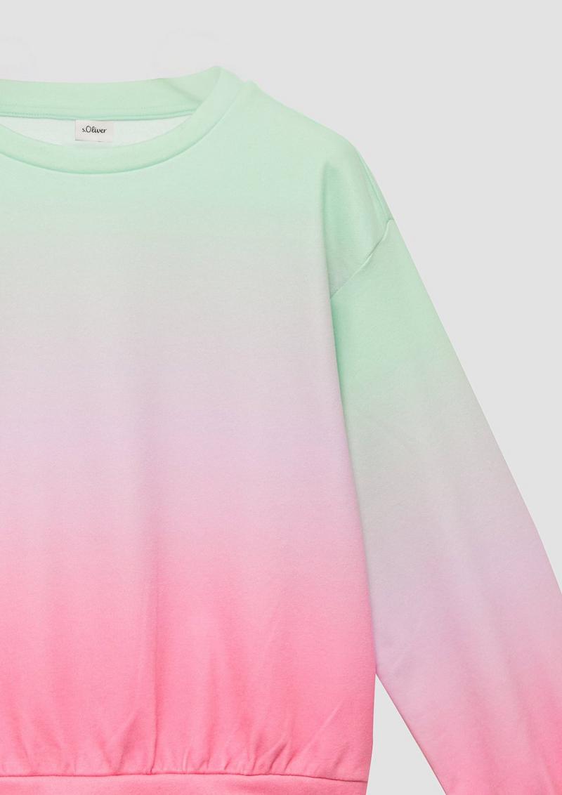 s.Oliver Oversized Sweatshirt mit Farbverlauf - hellgrün