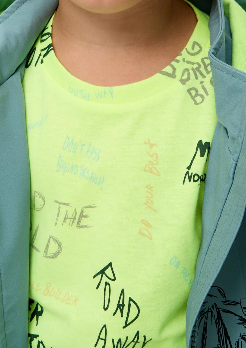 s.Oliver T-Shirt mit All-over-Print - limettengrün