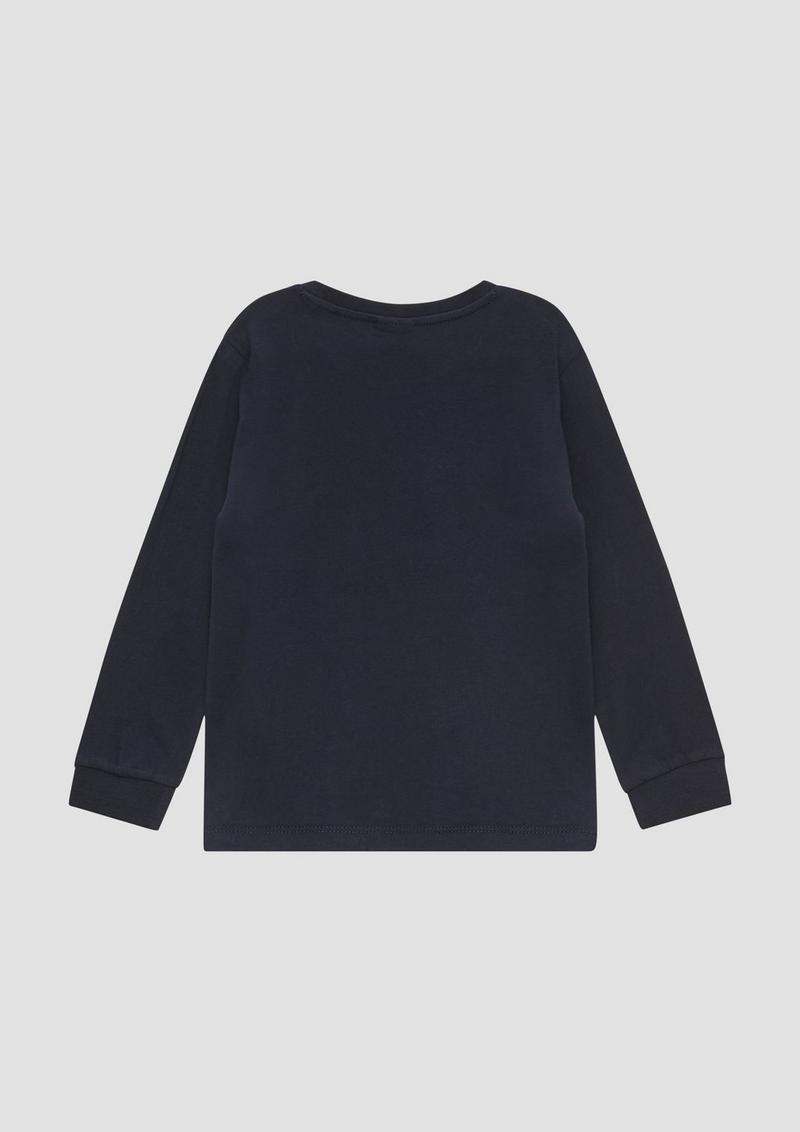 s.Oliver Langarmshirt mit Schrift-Print - navy