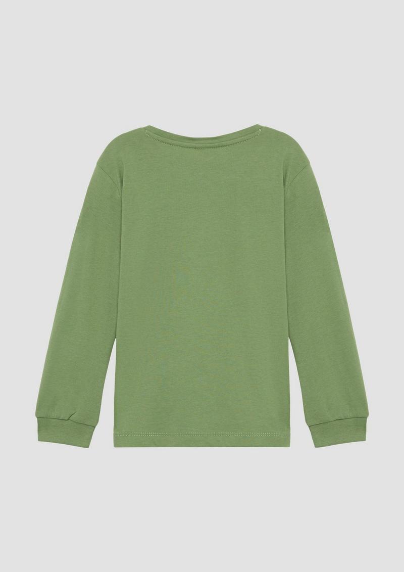s.Oliver Weiches Longsleeve mit Frontprint - hellgrün