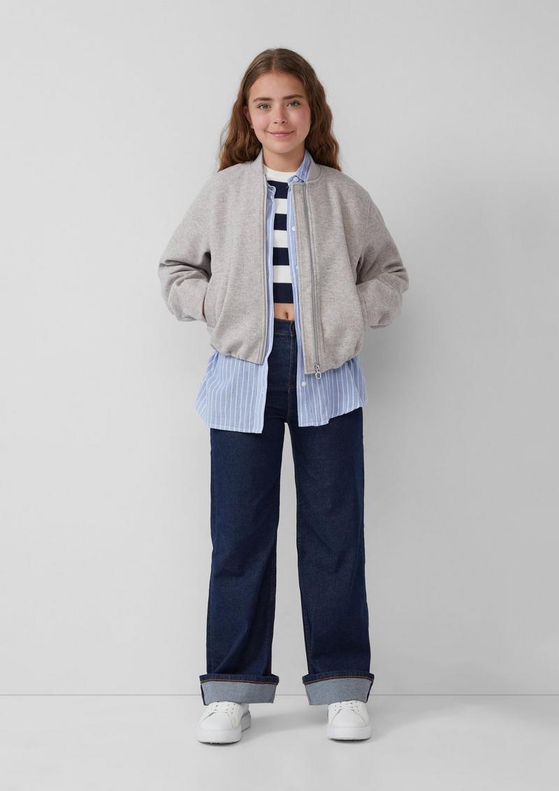 s.Oliver Leichtes Oversize-Baumwollhemd mit Streifen - hellblau