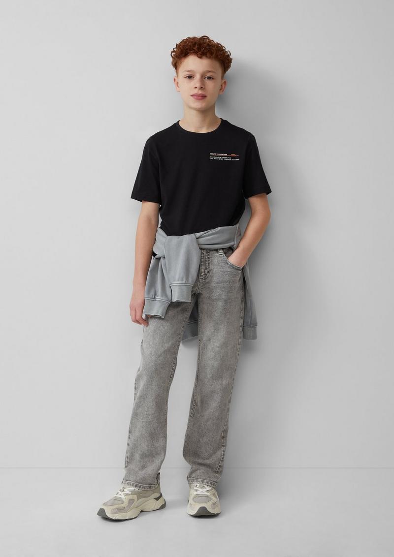 s.Oliver T-Shirt mit Frontprint - schwarz