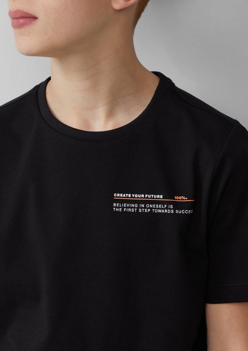 s.Oliver T-Shirt mit Frontprint - schwarz