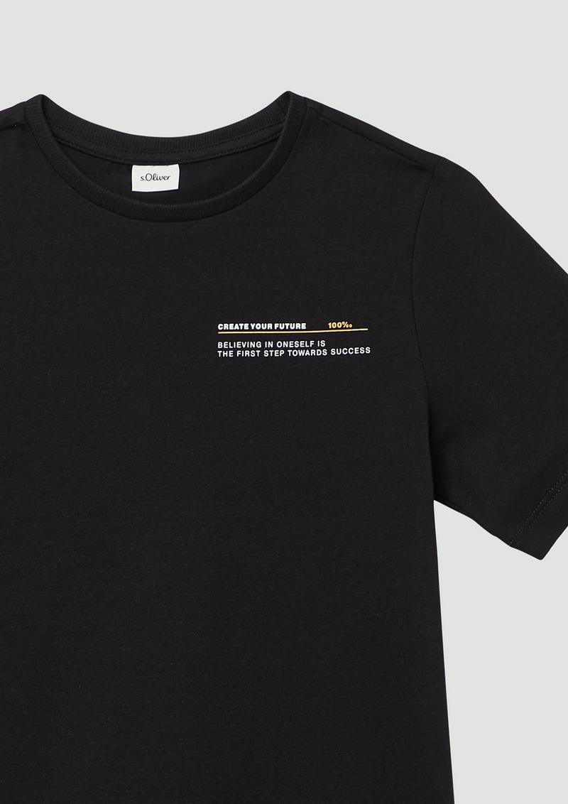 s.Oliver T-Shirt mit Frontprint - schwarz