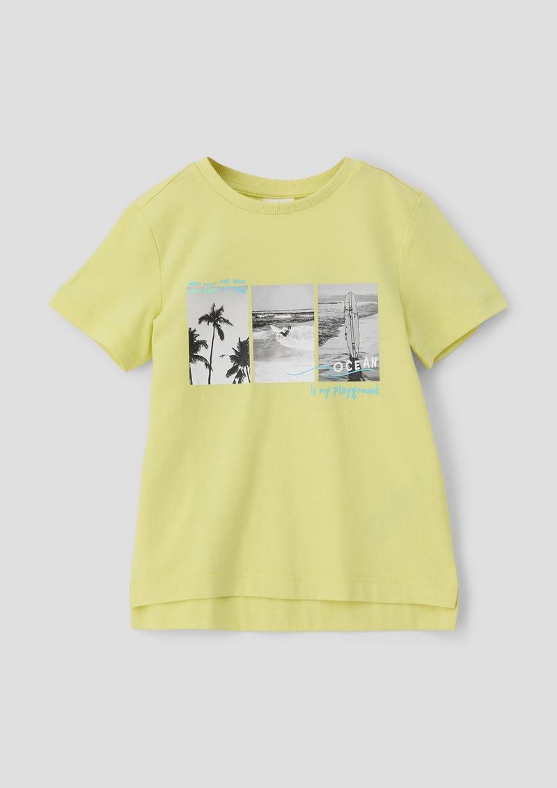 s.Oliver T-Shirt mit Fotoprint - helles zitrone
