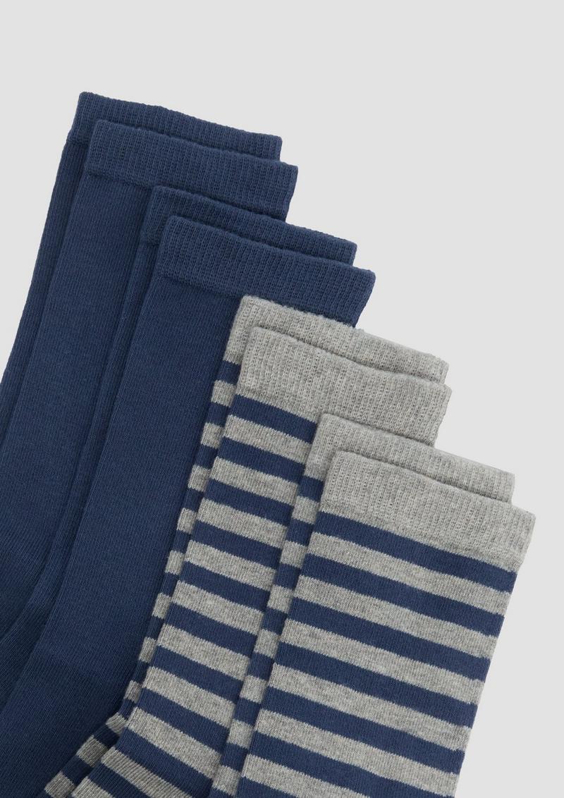 s.Oliver Socken im 4er-Pack mit Streifen-Detail - dunkelblau