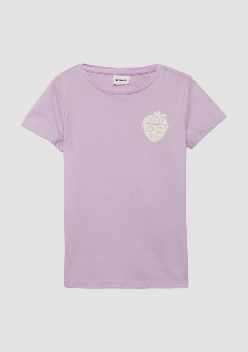 s.Oliver T-Shirt mit Glitzerprint - flieder