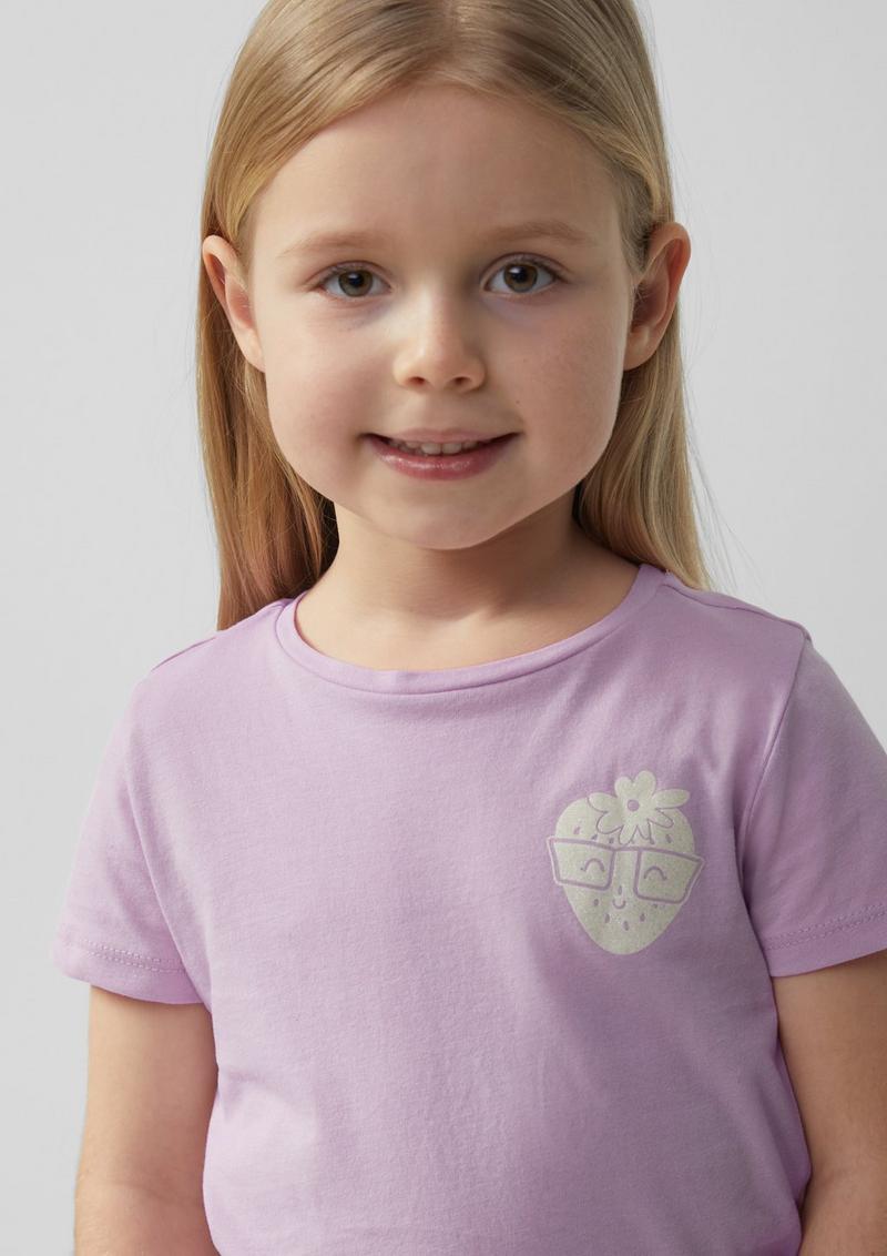 s.Oliver T-Shirt mit Glitzerprint - flieder