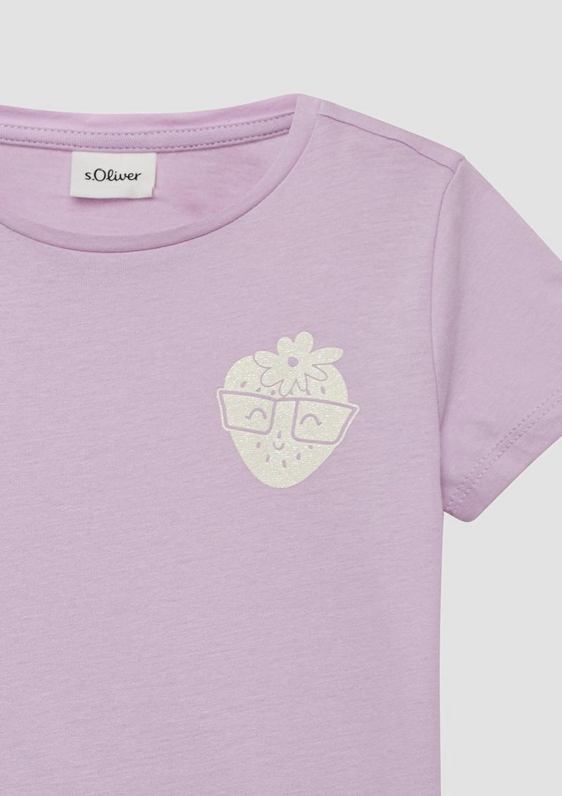 s.Oliver T-Shirt mit Glitzerprint - flieder