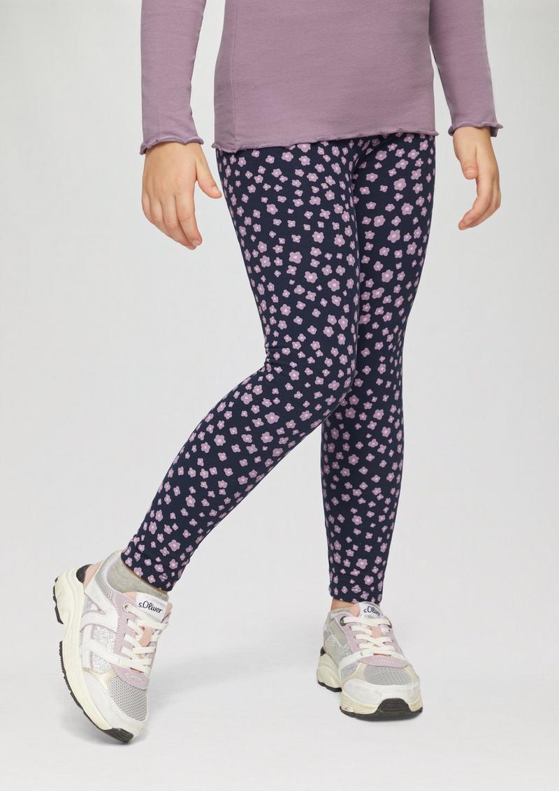 s.Oliver Sweat-Leggings mit All-over-Print - navy