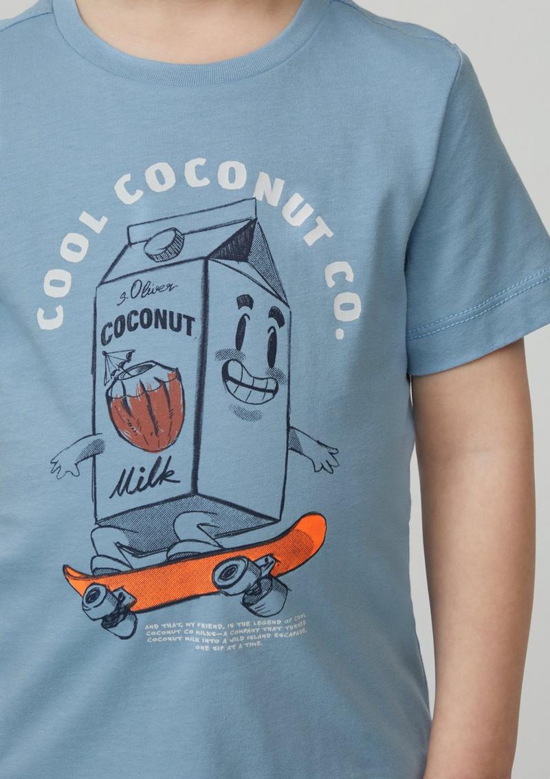 s.Oliver T-Shirt aus Baumwolle mit Frontprint - himmelblau